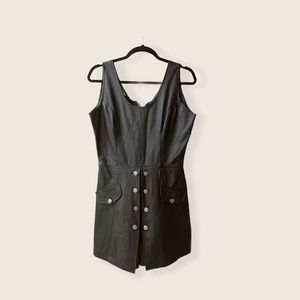 Vintage black leather romper